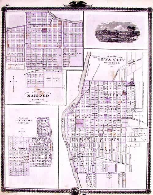 The Plan of Marengo, Iowa Co., The Plan of Iowa City, Johnson Co., The