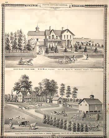 Views in Fifth Congressional District - Asher Valley Stock Farm and Residence and Stock Farm of John Dickson