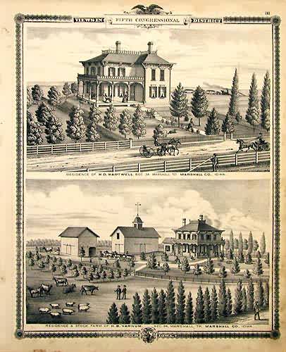 Views in Fifth Congressional District - Residence of H.D. Hartwell and Residence & Stock Farm of H.B. Varnum