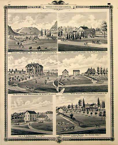 Views in Third Congressional District - Residences of William Bacon and Henry Harris