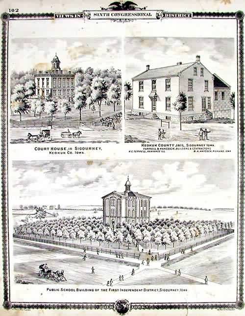 Views of Sigourney Court House and Public School