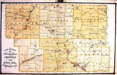 Map of the Counties of Pocahontas Map of the Counties of Pocahontas