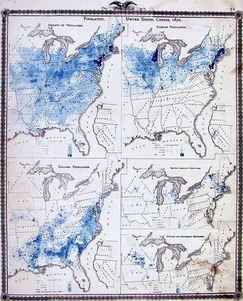 Population, United States Census, 1870 - Art Source International