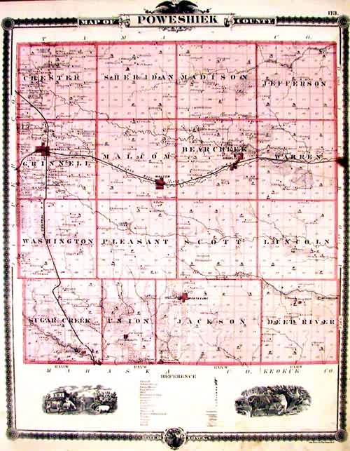 Map of Poweshiek County Map of Poweshiek County