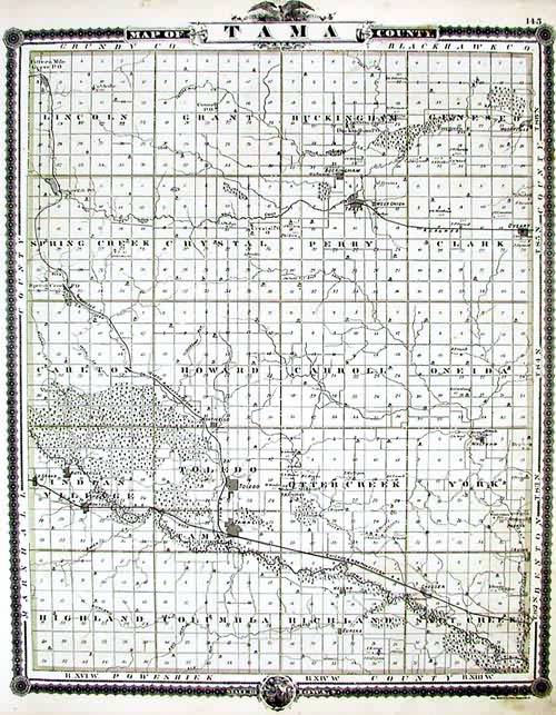 Map of Tama County Map of Tama County