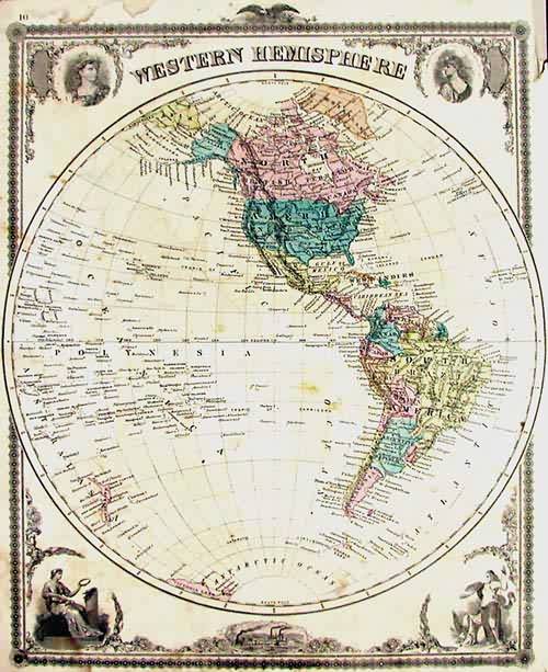 Map of the Western Hemisphere Map of the Western Hemisphere