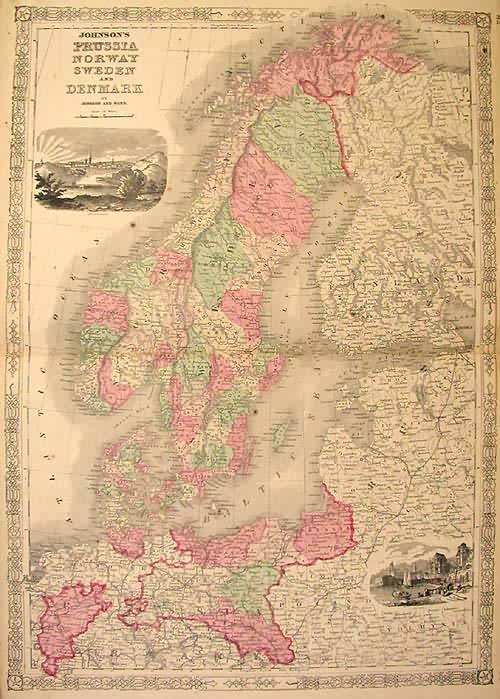 Johnsons Prussia Norway Sweden and Denmark 1861' Johnsons Prussia Norway Sweden and Denmark 1861'