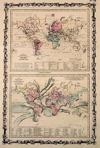 Map of the World Illustrating the Principal Features of the Land and the Co-Tidal Lines -Map of the World Showing the Principal Ocean Currents and Boundaries of River Systems