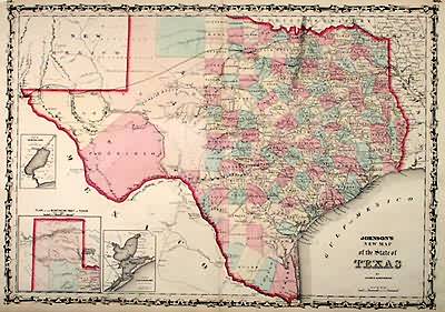 Johnsons New Map of the State of Texas'