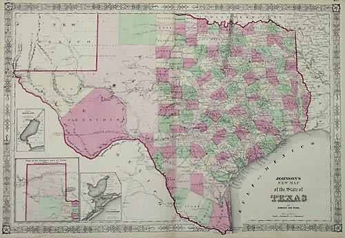 Johnsons New Map of the State of Texas'
