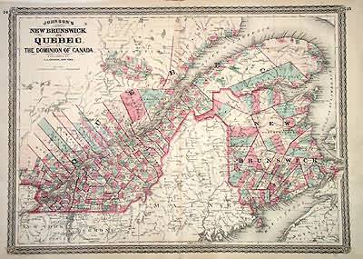 Johnsons New Brunswick and Quebec of the Dominion of Canada'