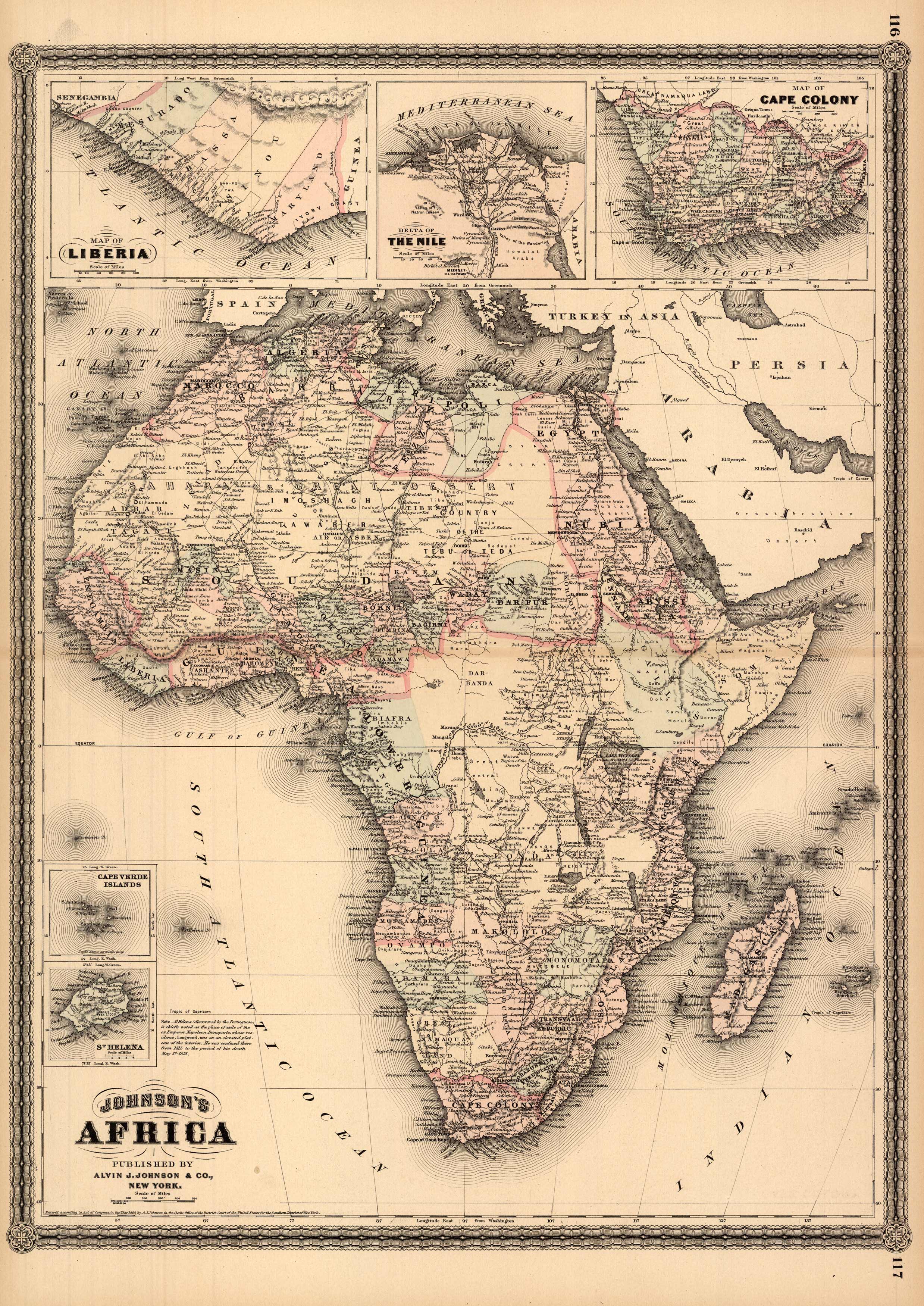 Liberia, Delta of the Nile, Cape Colony, and Africa - Art Source ...