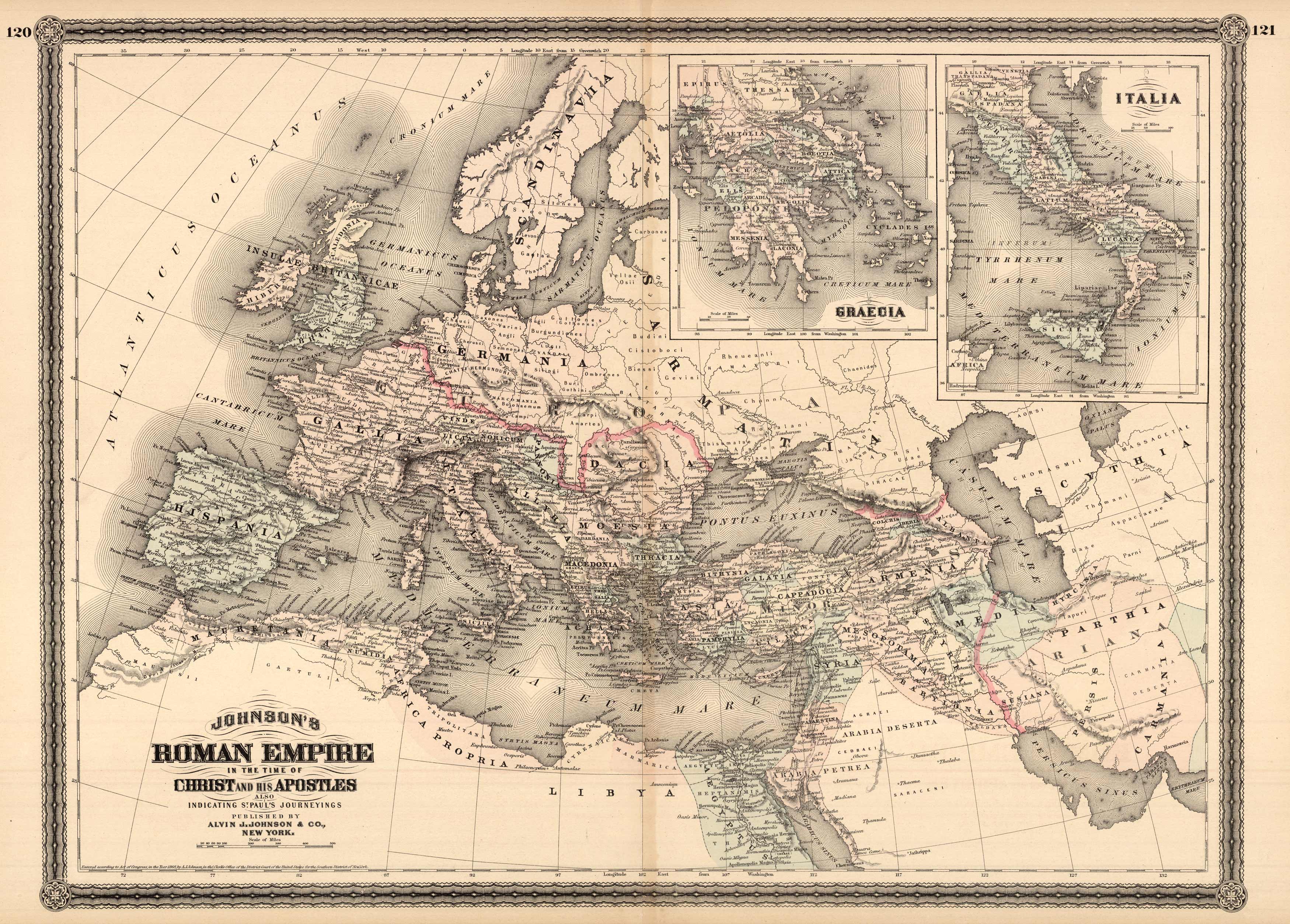 Roman Empire in the Time of Christ and His Apostles Also Indicating St. Pauls Journeyings' Roman Empire in the Time of Christ and His Apostles Also Indicating St. Pauls Journeyings'
