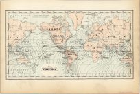 Map showing the Course of the Tidal-Wave in the Three Great Oceans