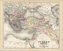 Map of Turkey and Greece