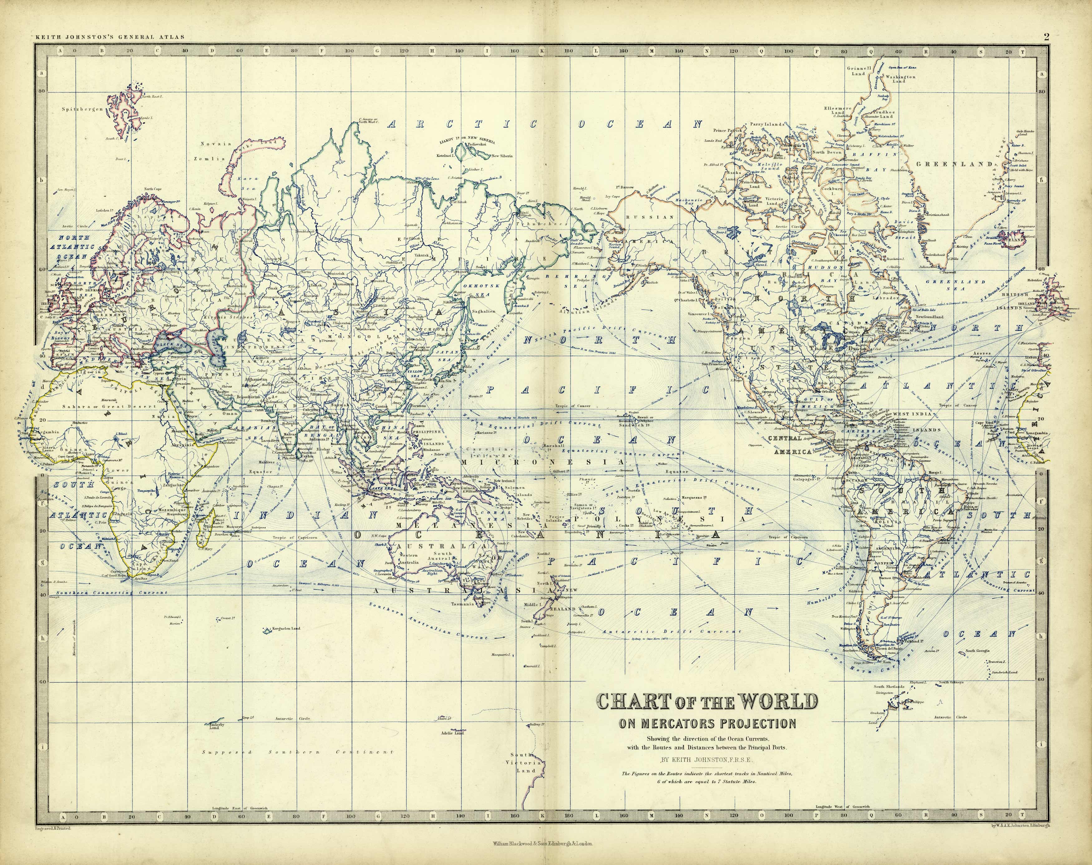 Chart of the World on Mercators Projection' - Art Source International