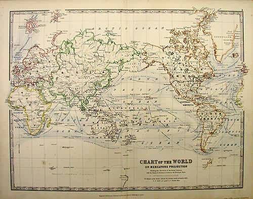 Chart of the World on Mercators Projection'