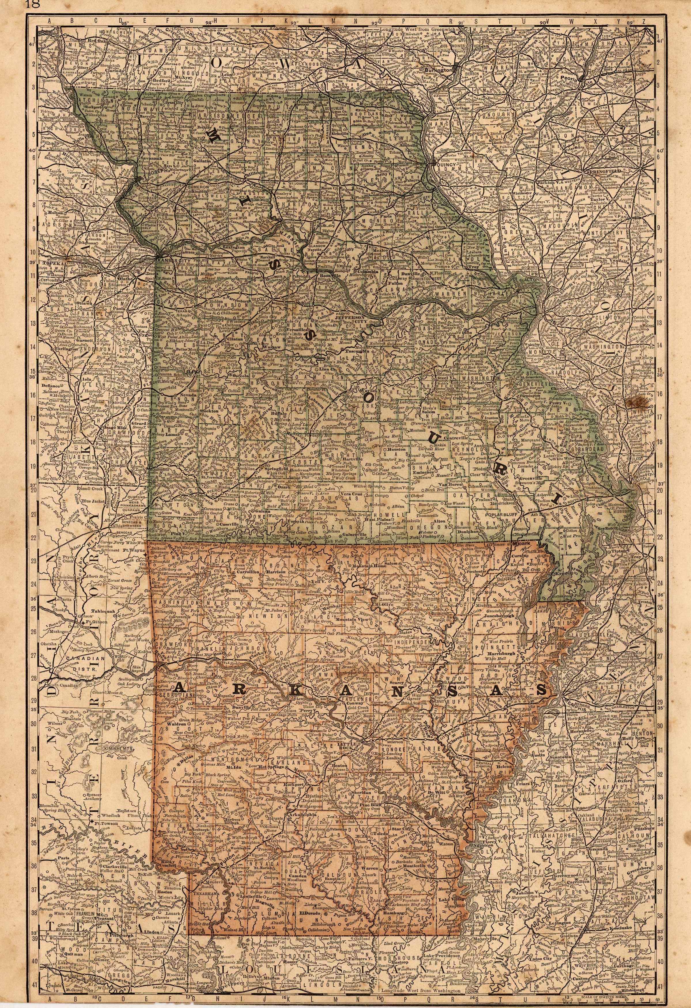 Missouri and Arkansas