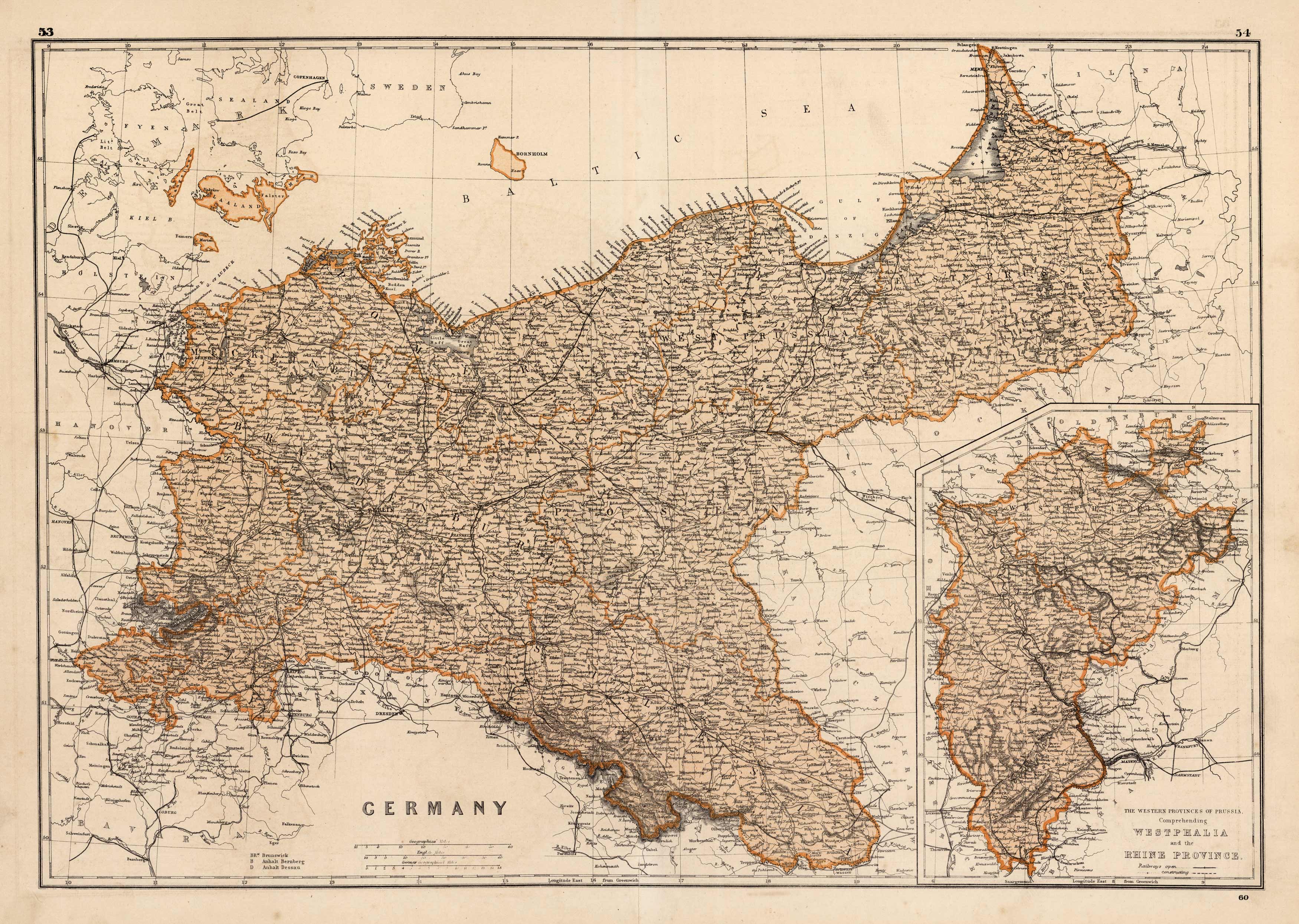 Germany. The Western Provinces of Prussia. Comprehending Westphalia and the Rhine Province.