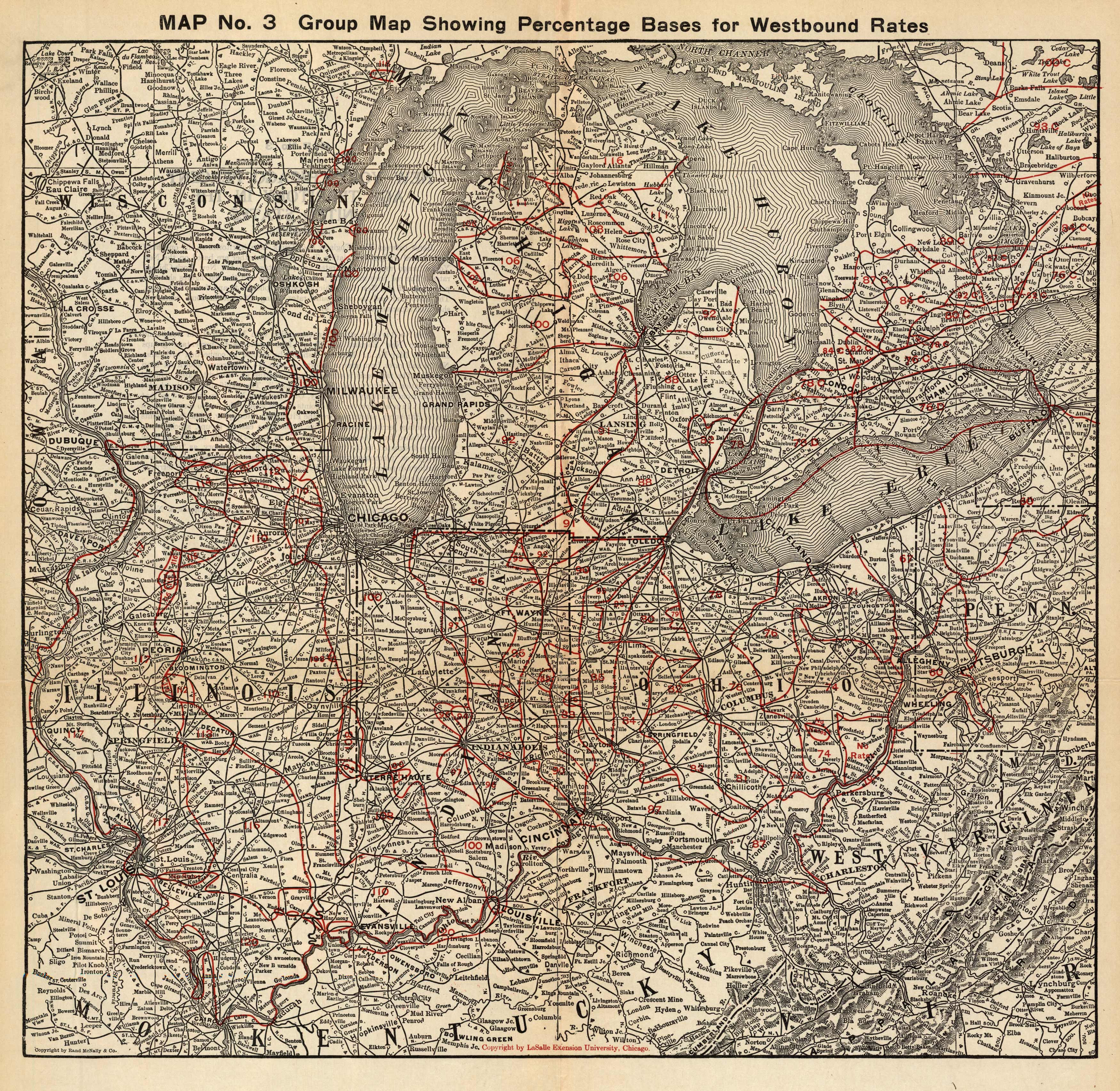 Group Map Showing Percentage Bases for Westbound Rates Group Map Showing Percentage Bases for Westbound Rates