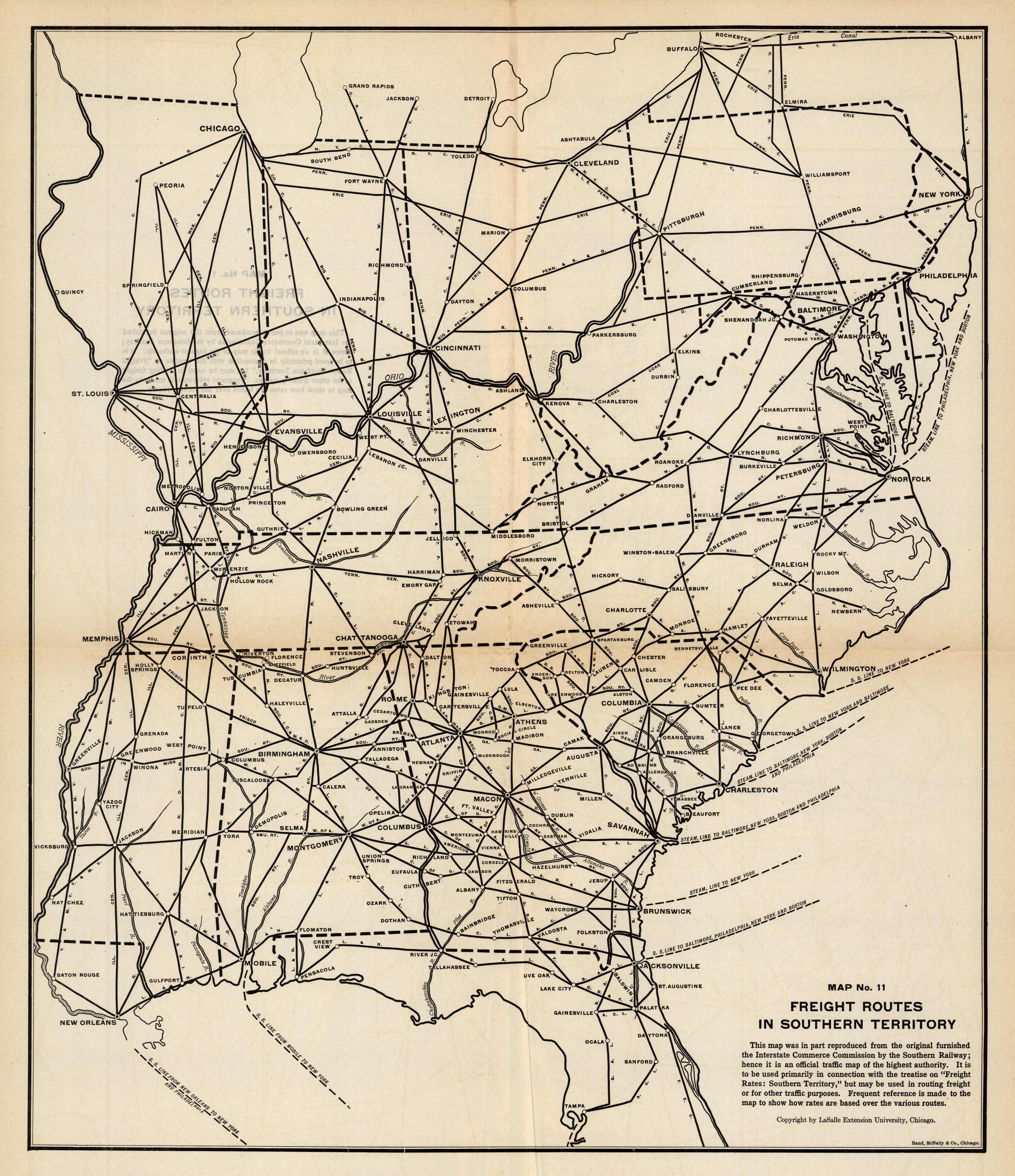 Freight Routes in Southern Territory