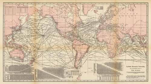 Map of Steamship Routes of The World