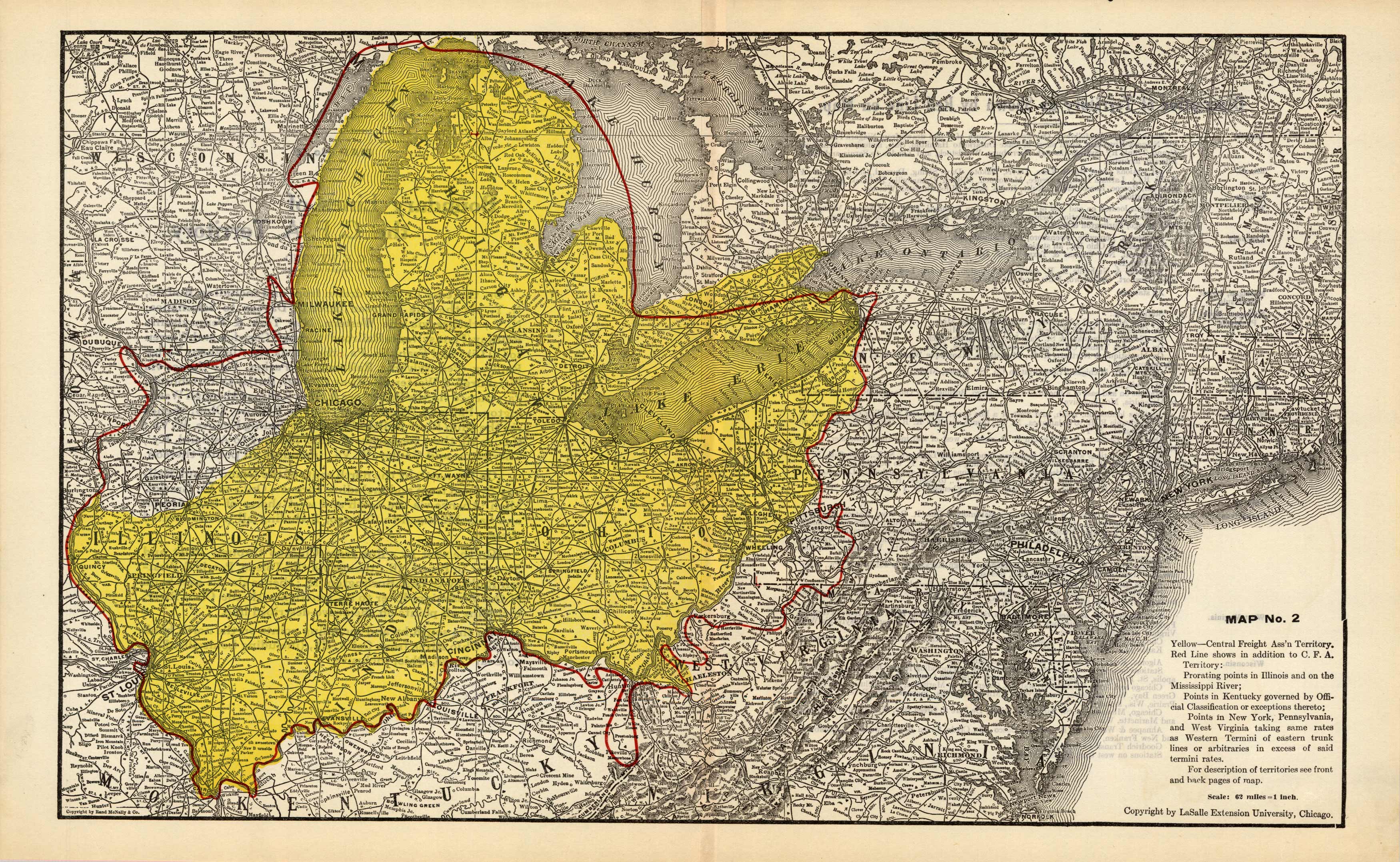 Boundary Lines of Central Freight Association Territory