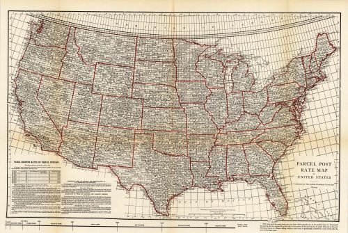 Parcel Post Rate Map of United States