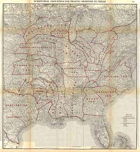 Territorial Groupings for Traffic Destined to Texas