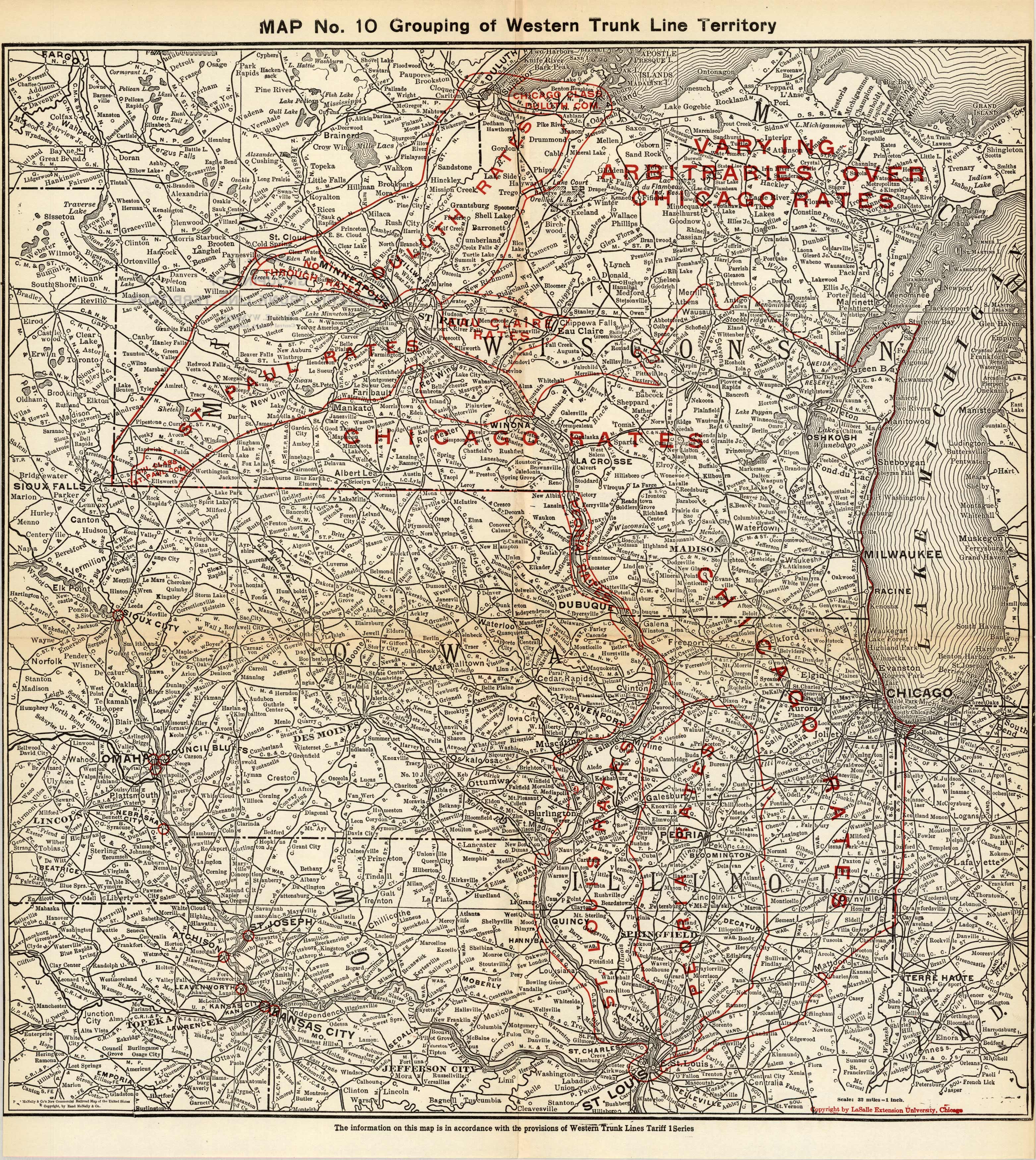 Grouping of Western Trunk Line Territory