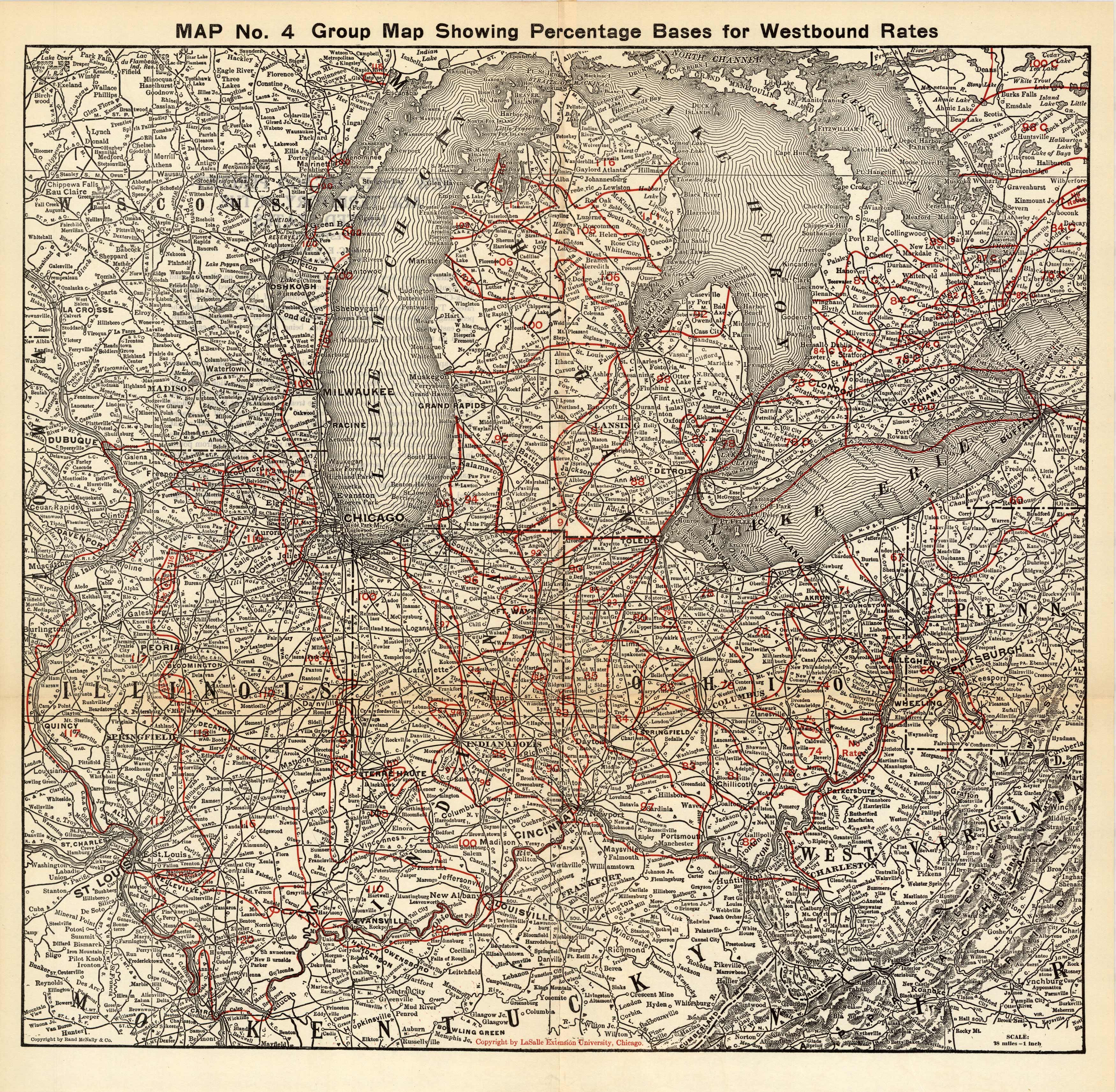 Group Map Showing Percentage Bases for Westbound Rates Group Map Showing Percentage Bases for Westbound Rates