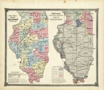 Political Map of Illinois/Worthens Geological and Climate Map of Illinois'