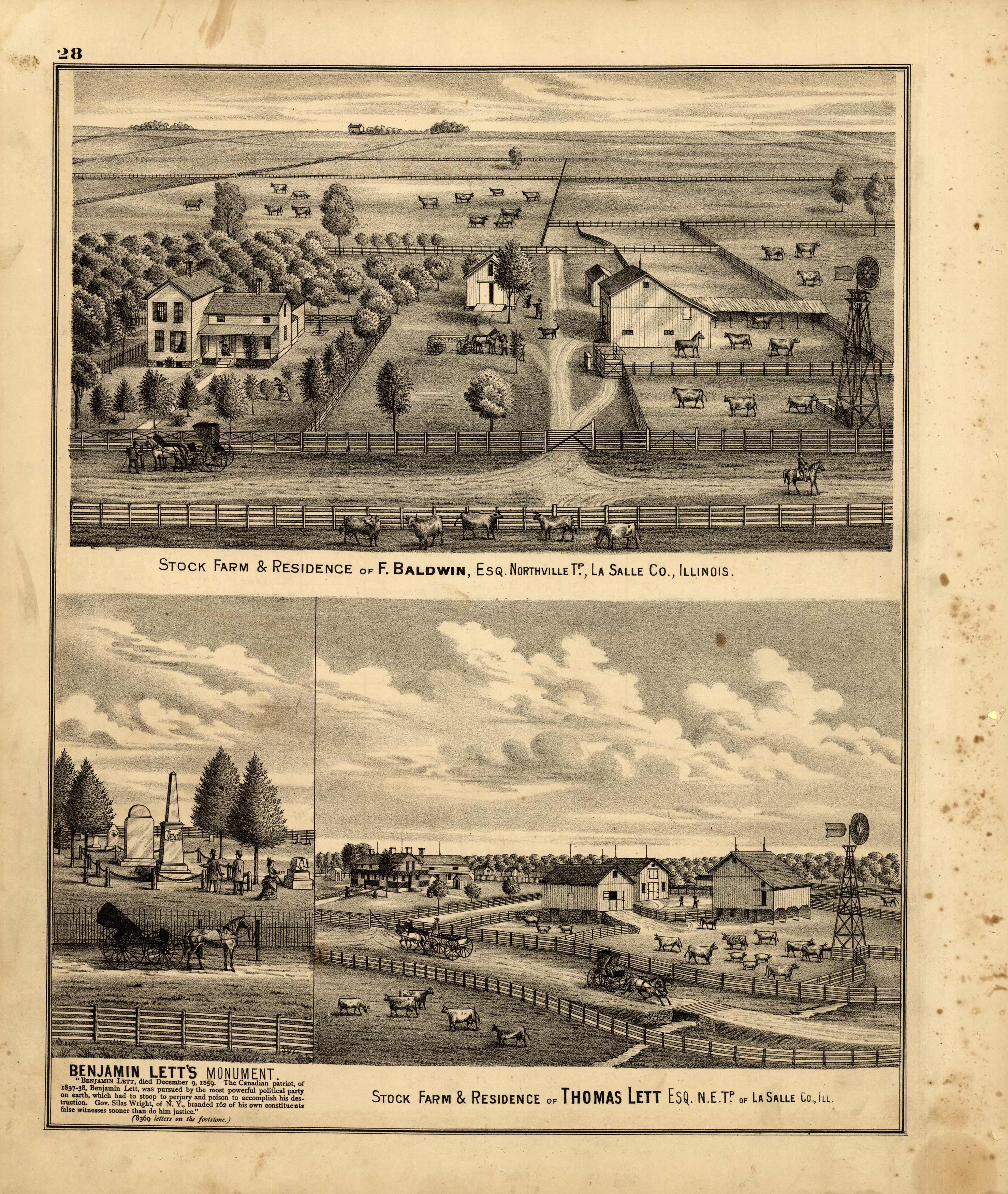 Stock Farms and Residences of F. Baldwin and Thomas Lett
