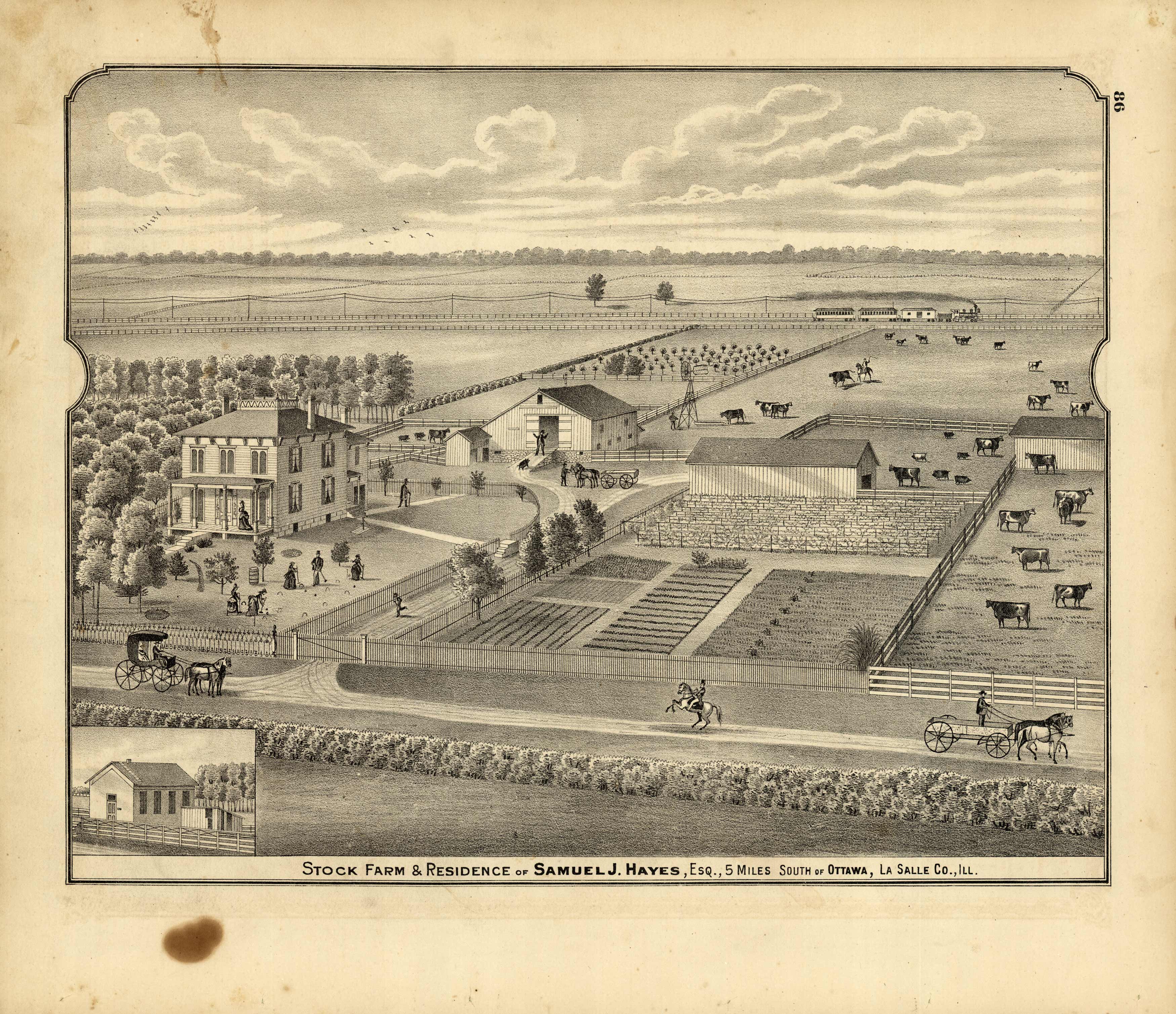 Stock Farm and Residence of Samuel J. Hayes