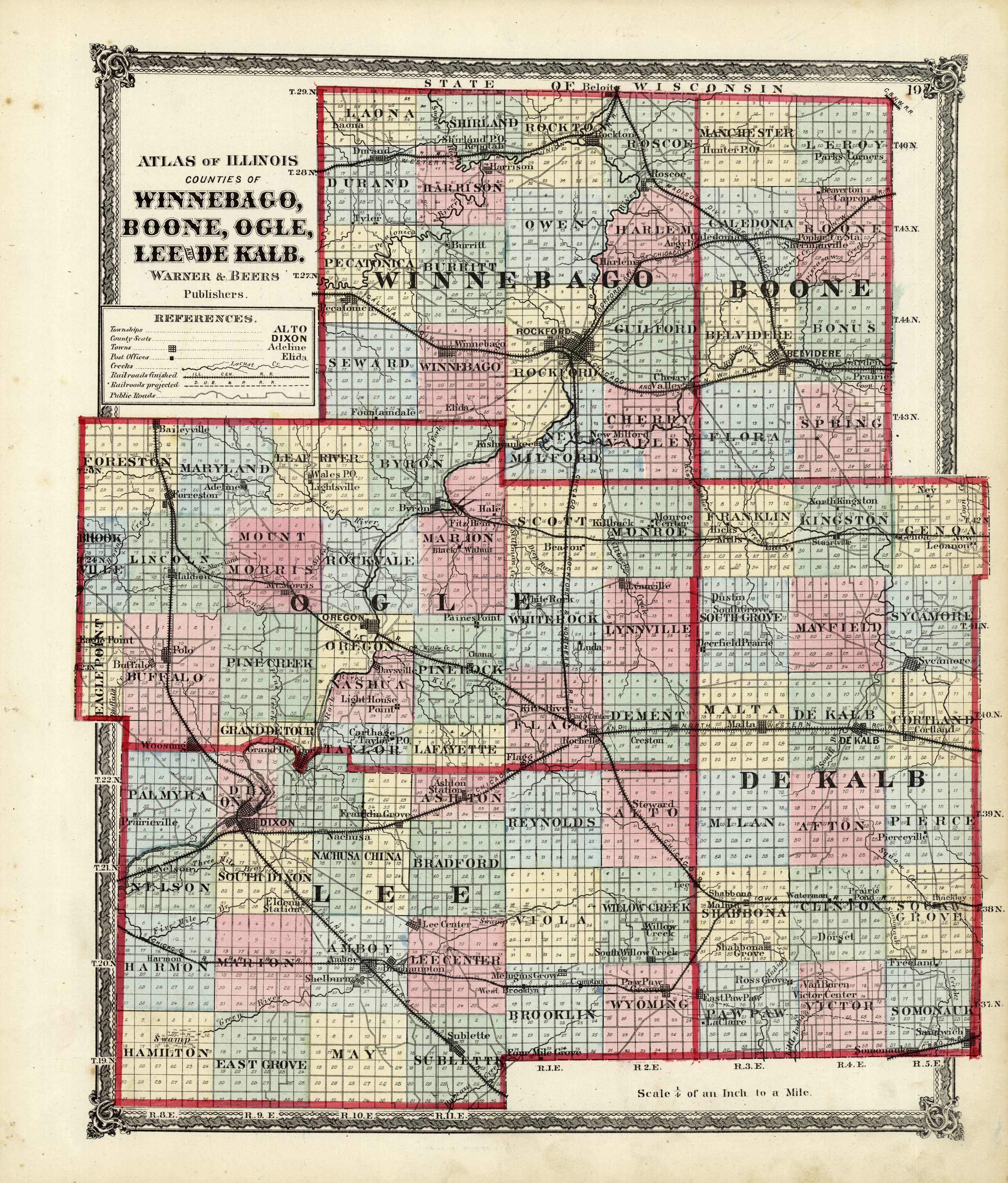 Counties of Winnebago, Boone, Ogle, Lee, and De Kalb, Illinois - Art ...