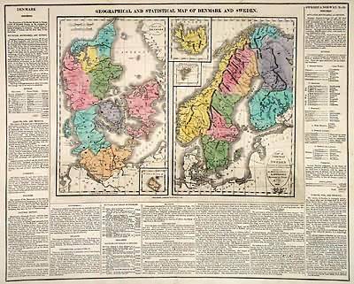 Geographical and Statistical Map of Denmark and Sweden Geographical and Statistical Map of Denmark and Sweden