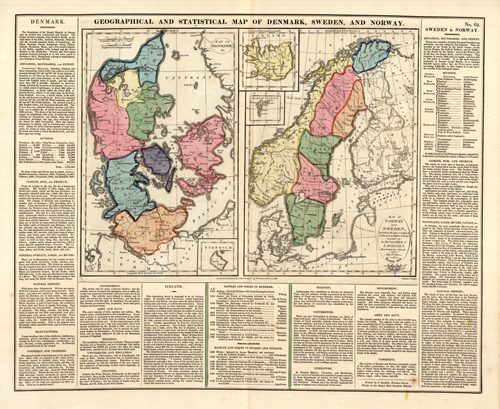 Geographical and Statistical Map of Denmark