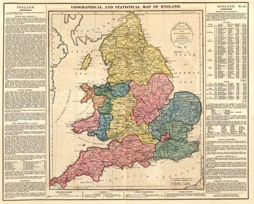 Geographical and Statistical Map of England