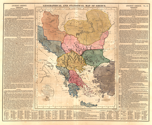 Geographical and Statistical Map of Greece