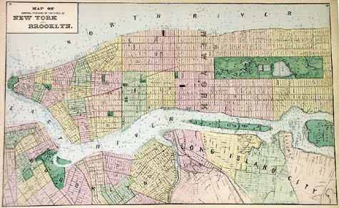 Map of Central Portions of the Cities of New York and Brooklyn