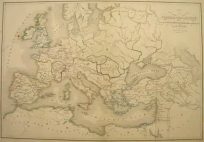 Uebersichts = Karte der nach der Volkerwanderung entstandenen neuen Reiche (after the peoples migration)'