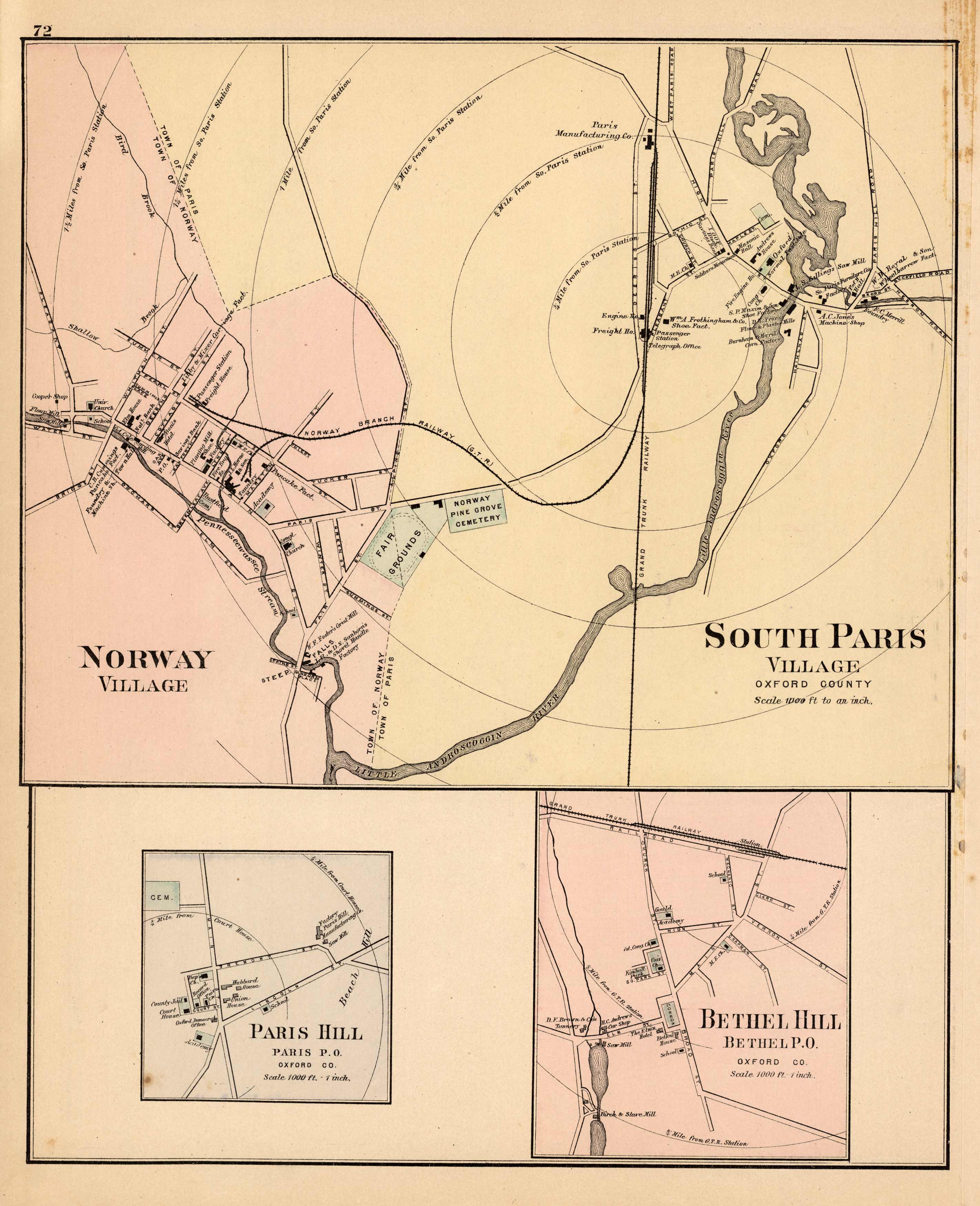 Norway Village. South Paris Village. Paris Hill. Bethel Hill. (Maine) Norway Village. South Paris Village. Paris Hill. Bethel Hill. (Maine)