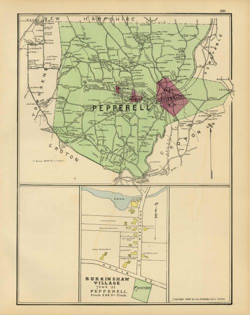 Map of Pepperell and Burkinshaw Village