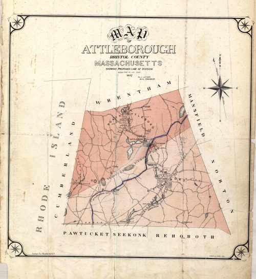 Map of Attleborough Bristol County Massachusetts