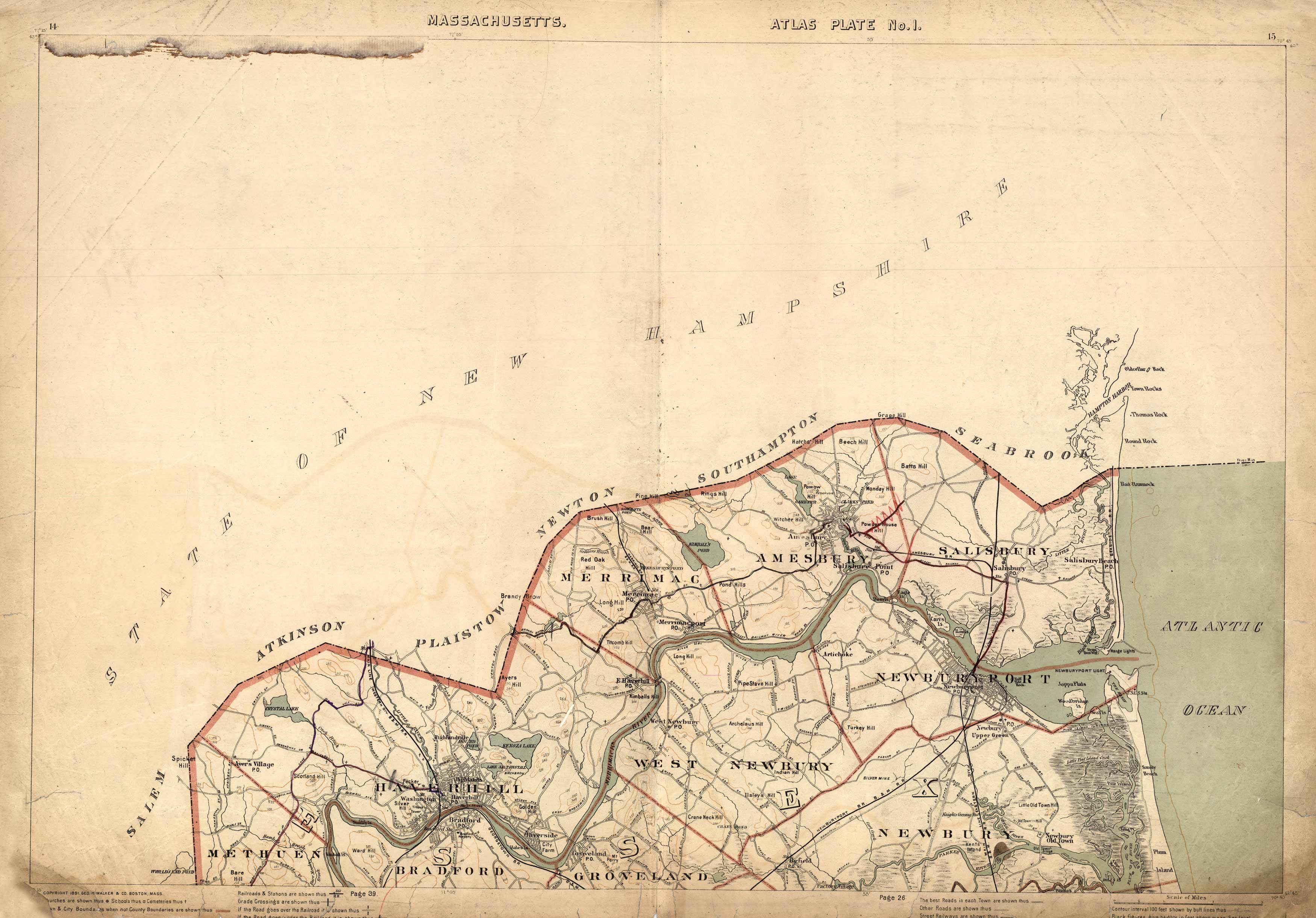 Massachusetts. Atlas Plate No. 1. Massachusetts. Atlas Plate No. 1.