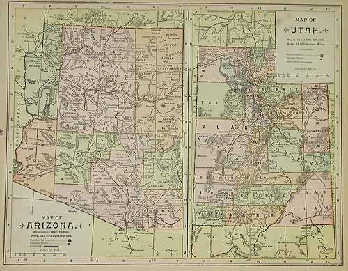 Map of Arizona and Utah