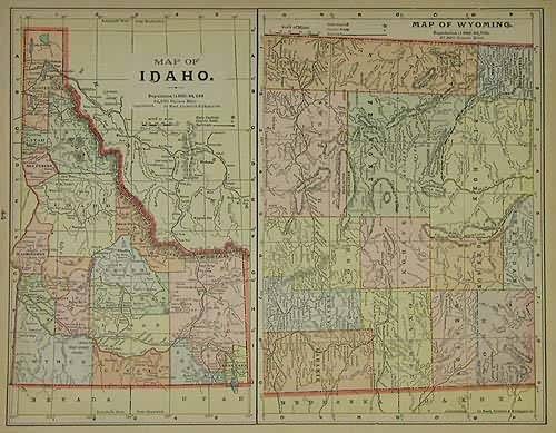 Map of Idaho and Wyoming