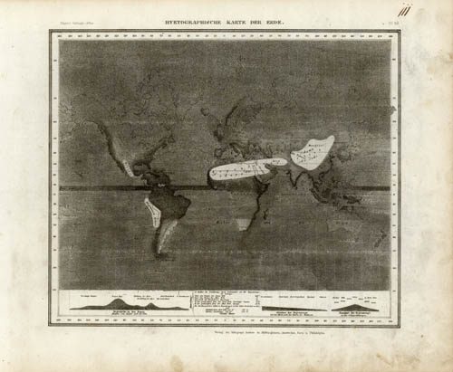 Hyetographische Karte der Erde (Hydrology Map of the World)