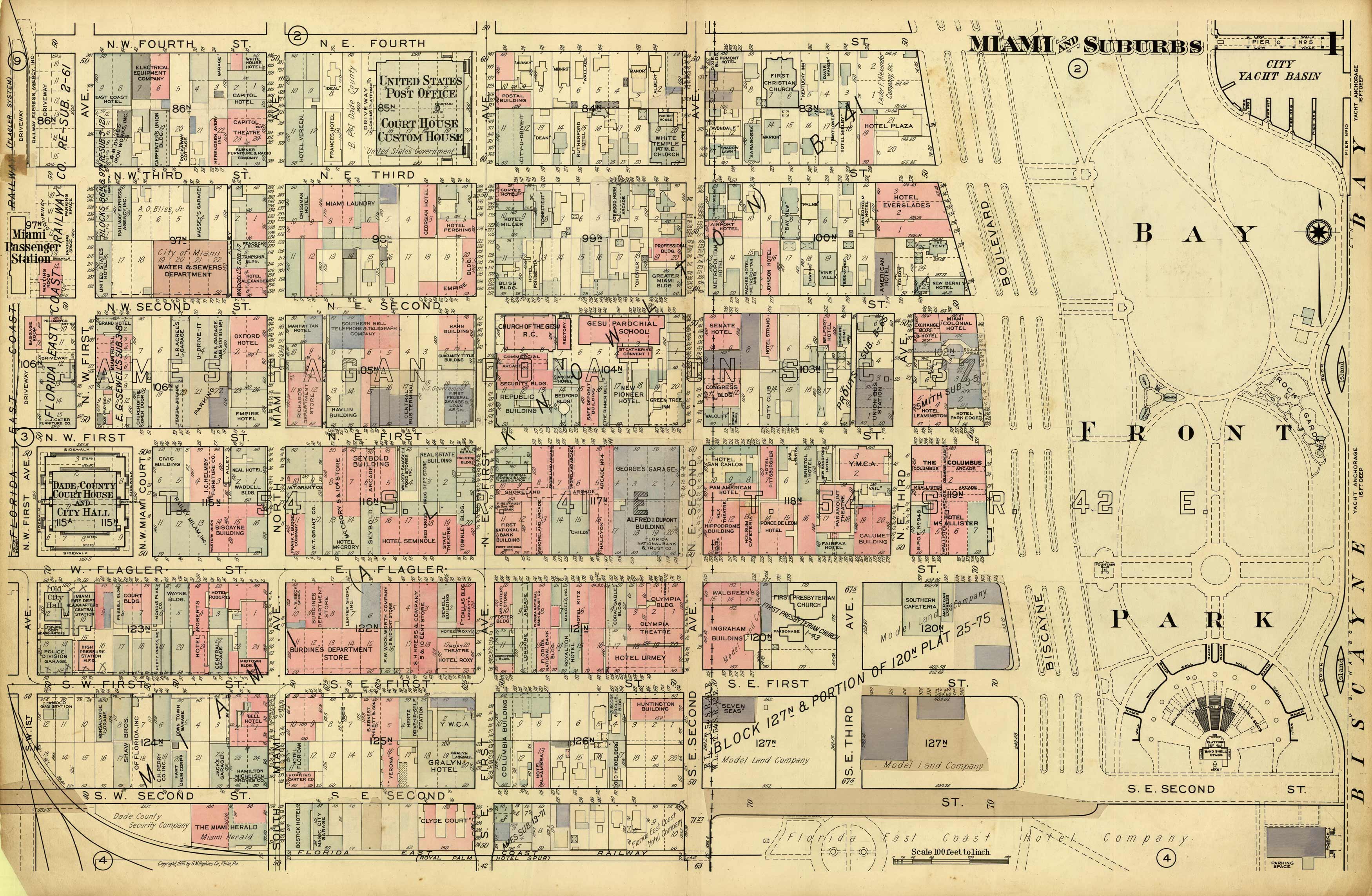 Miami and Suburbs - 1936 - Sheet 1 - (Downtown - area bound by NW Fourth St. Miami and Suburbs - 1936 - Sheet 1 - (Downtown - area bound by NW Fourth St.