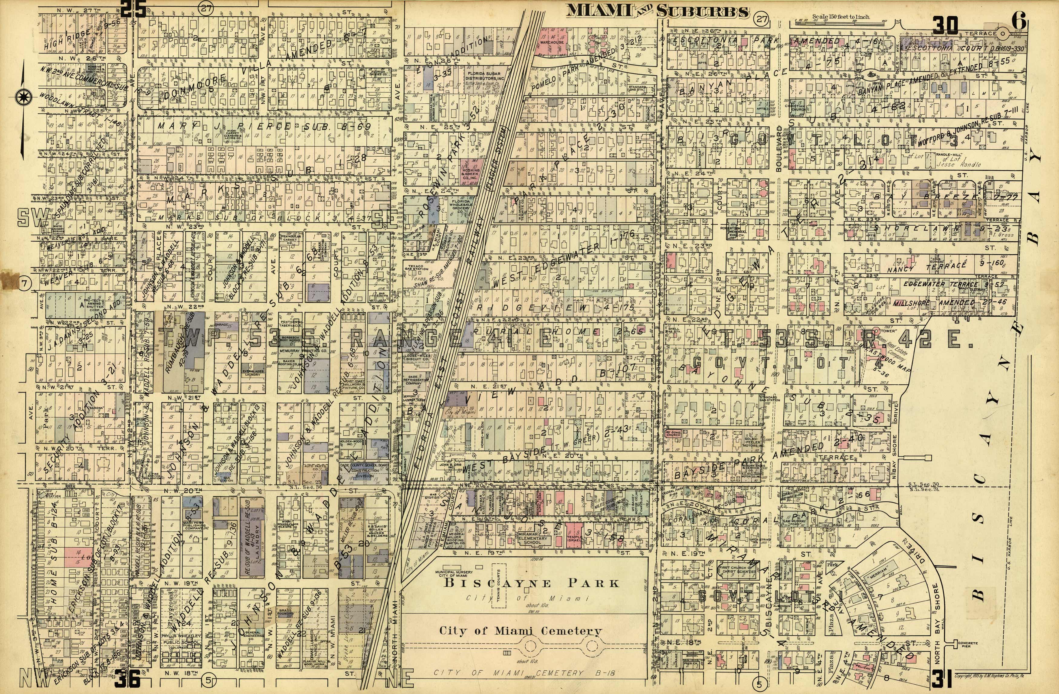 Miami and Suburbs - 1936 - Sheet 6 - (Wynwood Edgewater - area bound by N 27th St.